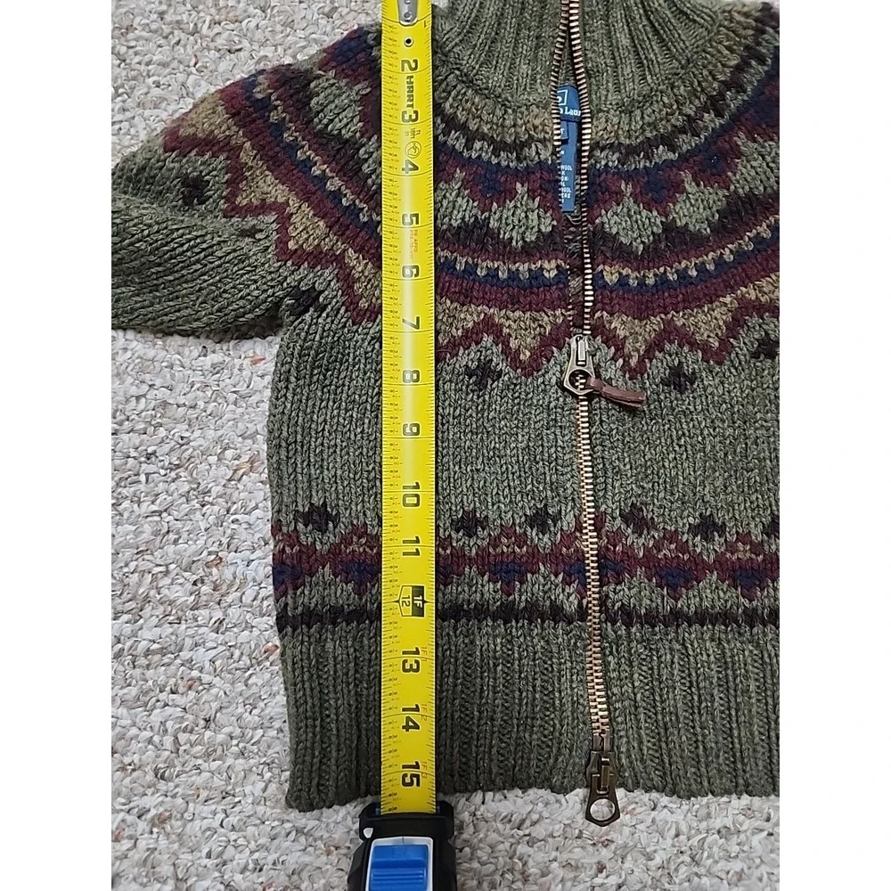 Vintage Toddler Polo Ralph Lauren Lambs Wool Silk Cashmere Sweater Zip Fair Isle